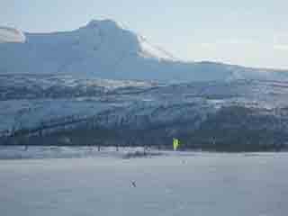 Beautiful day for kite skiing (Takvatnet, Norway)