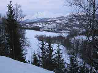 Sunset blue over winter hillscape (From near Litjevatnet, Norway)