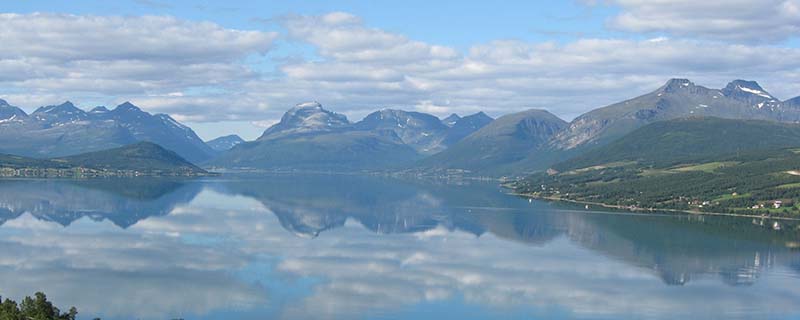 Summer-blue mirror Balsfjorden (From Bergneset, Norway)