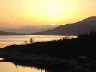 Gently kindled sunset over Malangen (From near Sand, Norway)