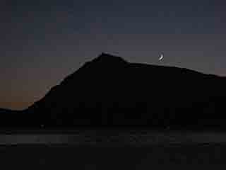 Crescent moon over Leirtinden (From Sand, Norway)