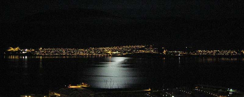 Moon luster over sound (From Tromsø, Norway)