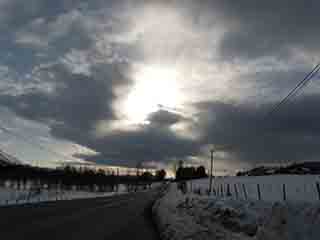 Brilliant lobster-spaceship sunset (From near Josefvatnet, Norway)