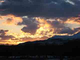 Fiery sunset behind Mortenhalsskolten (From Sand, Norway)